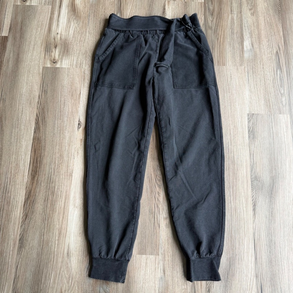 Saturday Sunday by Anthropologie Gray Joggers XS High‎ Rise Belted Sweatpants